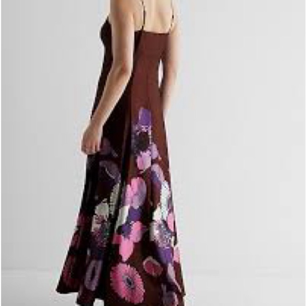 Express Brown Pink Maxi Sundress Sleeveless - Picture 2 of 4
